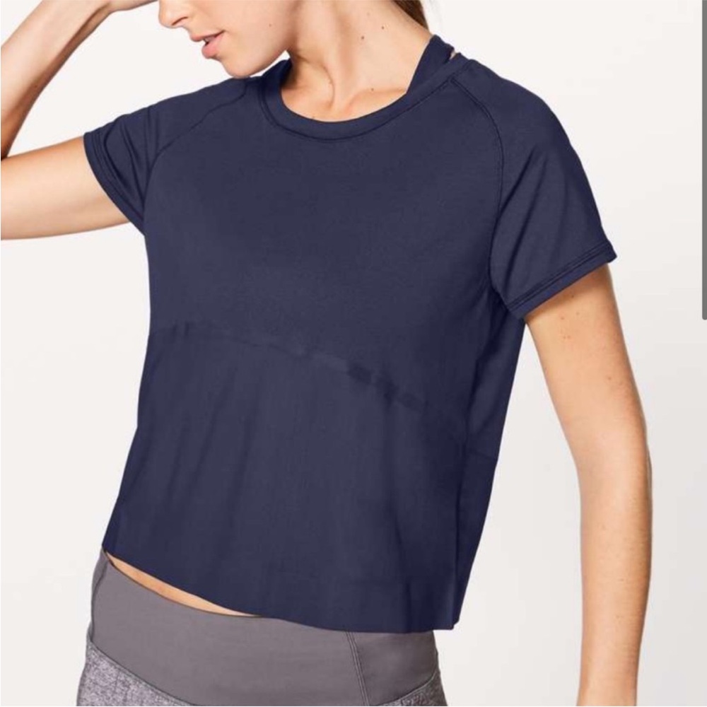 ❤️🔥Lululemon - Midnight Navy Final Lap Cropped Athletic Top - 12